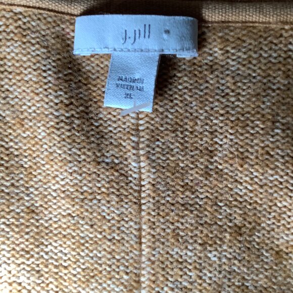 J. Jill XL Camel Cardigan Sweater Button Front Cozy Neutral Classic - Picture 4 of 4